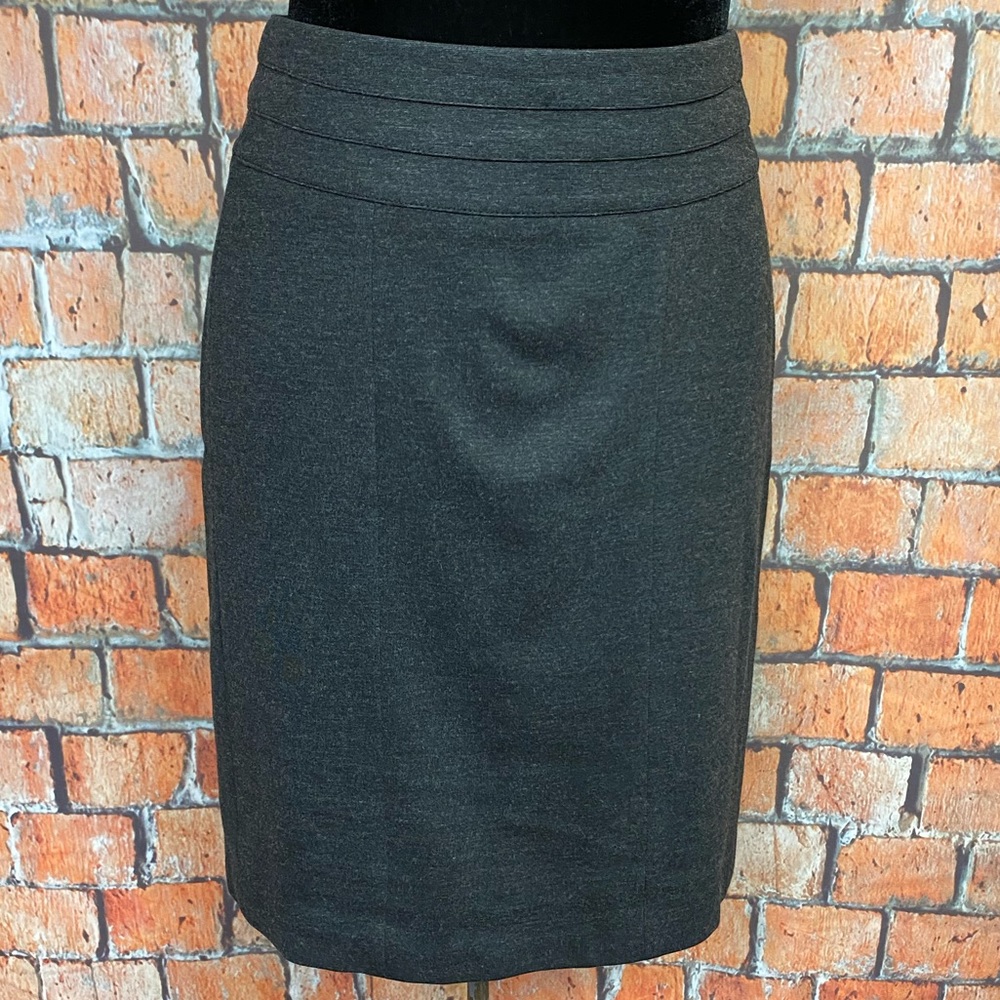 CAbi Miranda Charcoal Gray Pencil Skirt